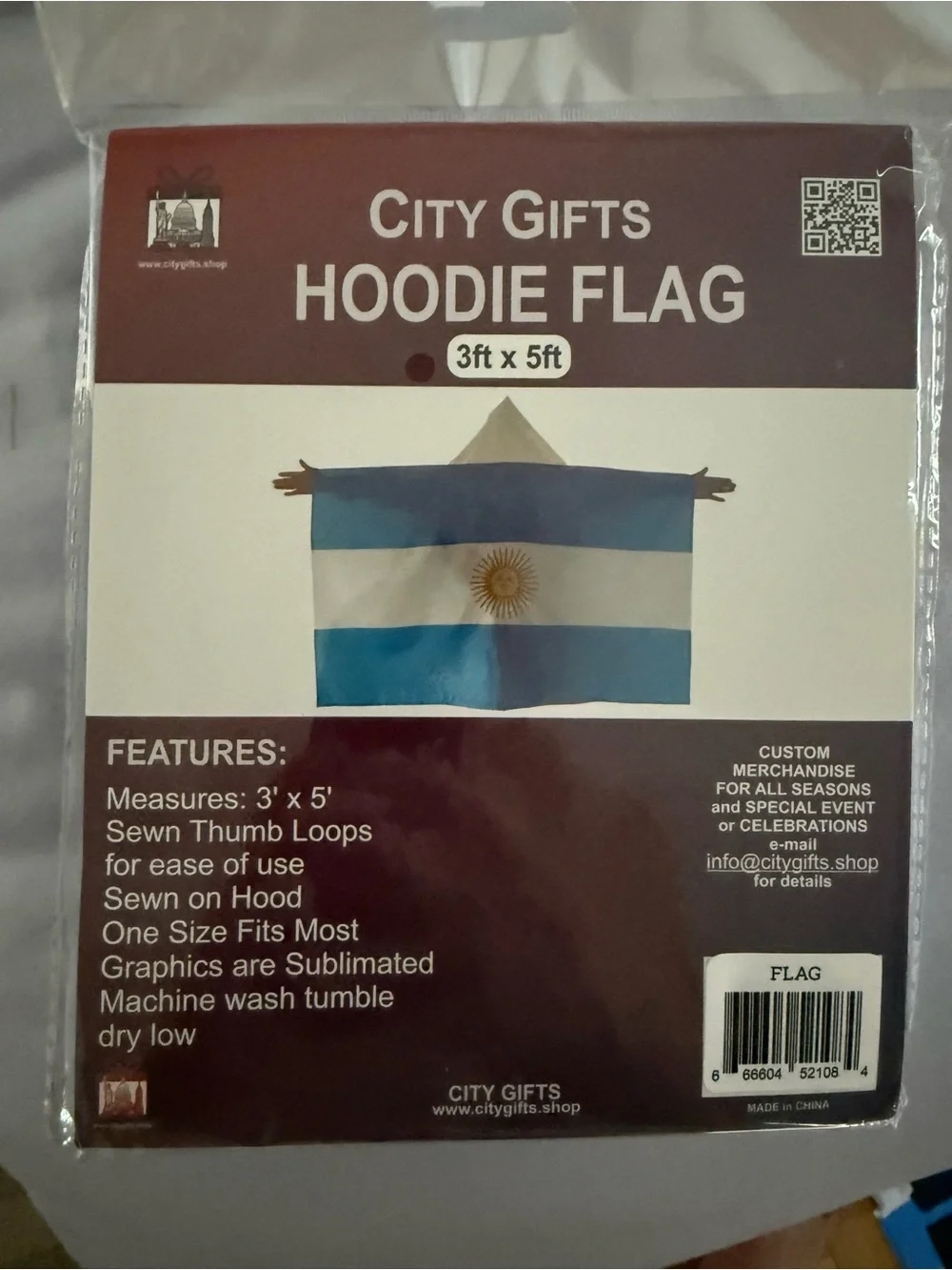 Argentina Fan Set: adidas Jersey/hat, national Flag, Messi Socks (2), FIFA scarf